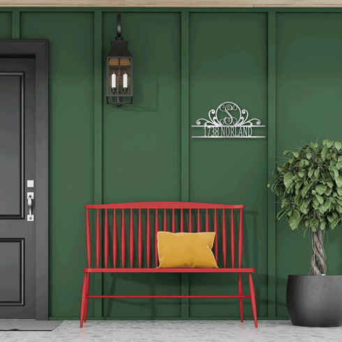 Custom Scroll Family Initial + NameWall Art